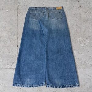 Mens vintage Calvin Klein Grunge Y2K baggy wide leg denim jeans size 36x30